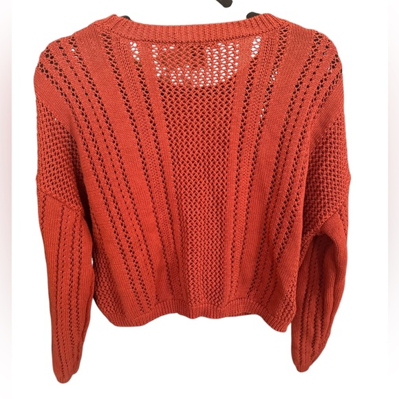 Forever 21 Orange Crew Neck Sweater with Chunky Knit - Picture 2 of 4